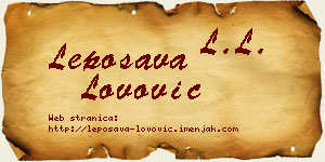 Leposava Lovović vizit kartica